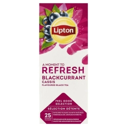Herbata LIPTON Refresh czarna czarna porzeczka 25 torebek