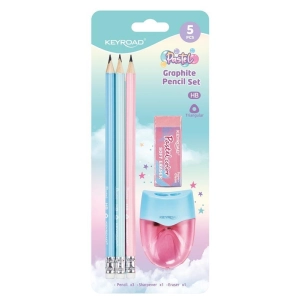 Zestaw szkolny KEYROAD Pastel 5 elementów blister mix kolorów