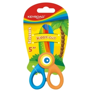 Nożyczki szkolne KEYROAD 5" Kiddy-cut plastikowe blister mix kolorów