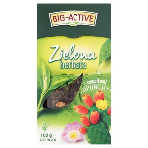 Herbata BIG-ACTIVE zielona liściasta 100g - zielona z opuncją