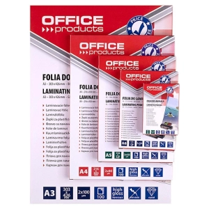 Folia laminacyjna do laminatora OFFICE PRODUCTS 65x95mm 2x125mic. op.100-237171