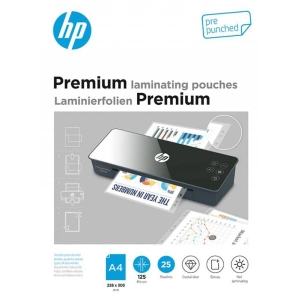Folia laminacyjna do laminatora HP PREMIUM A4 dziurkowanie 125mic. op.25