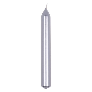 Świeca stołowa prosta DONAU HOME lakierowana 20x170 mm 10 szt. srebrna