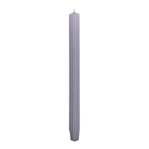 Świeca stołowa długa ryflowana DONAU HOME 25x300 mm 4 szt. szara