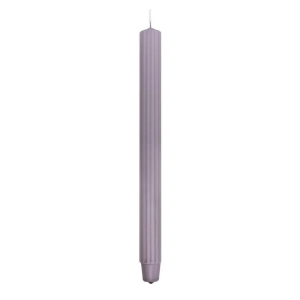 Świeca stołowa długa ryflowana DONAU HOME 25x300 mm 4 szt. popielata