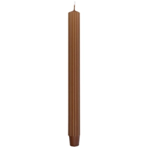 Świeca stołowa długa ryflowana DONAU HOME 25x300 mm 4 szt. karmelowa