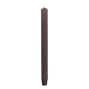 Świeca stołowa długa ryflowana DONAU HOME 25x300 mm 4 szt. brązowa