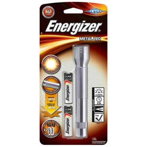 Latarka ENERGIZER Metal   2szt. baterii AA, srebrna-600592