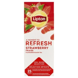 Herbata LIPTON Refresh czarna truskawkowa 25 torebek