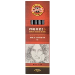Ołówek KOH-I-NOOR Progresso Aquarell kpl.6 B-6B-4B-2B-HB 8915