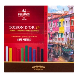 Kredki KOH-I-NOOR pastele Toison D'Or kwadratowe 24 kolory 8584