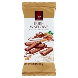 Ciastka TAGO rurka waflowa w czekoladzie 180g.
