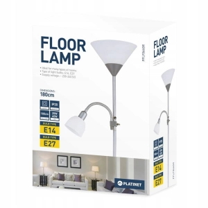Lampa podłogowa PLATINET E27 + E14 szara (44527)-238159