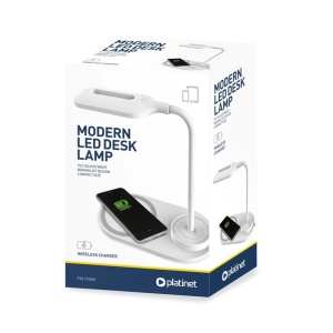 Lampka biurkowa led PLATINET MODERN biała 10W z ładowarką indukcyjną (45247)-238161