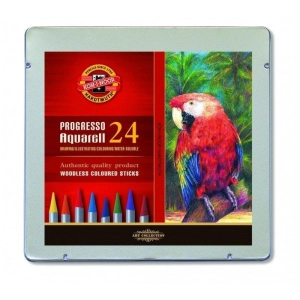 Kredki KOH-I-NOOR Progresso Aquarel 24 kolory pudełko metalowe 8784