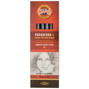 Ołówek KOH-I-NOOR Progresso Aquarell kpl.6 B-6B-4B-2B-HB 8915