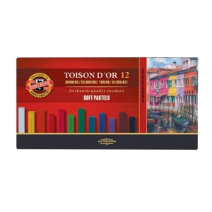 Kredki KOH-I-NOOR pastele Toison D'Or kwadratowe 12 kolorów 8582