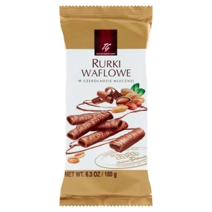 Ciastka TAGO rurka waflowa w czekoladzie 180g.