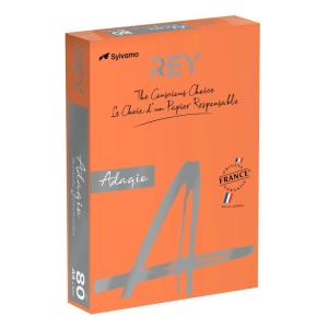 Papier xero A4 kolor REY ADAGIO 500ark. 80g. - pomarańczowy intesns ( 21 )
