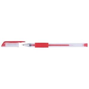 Długopis żelowy OFFICE PRODUCTS gumowy uchwyt 0,5mm - czerwony-238744