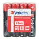 Baterie VERBATIM alkaliczne LR03 AAA SHRINK 4szt. 49500