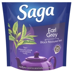 Herbata SAGA czarna Earl Grey 75 torebek
