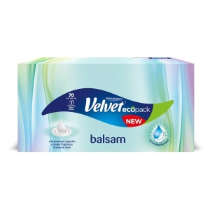 Chusteczki higieniczne VELVET Balsam kremowy zapach 3-warstwowe 70 listków - białe