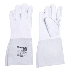 Rękawice robocze DONAU SAFETY spawalnicze TIG skóra kozia rozm. 10/XL biało-szare