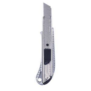 Nóż do papieru pakowy DONAU SAFETY wymienne ostrze metalowy blister srebrny-240292