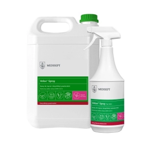 Płyn MEDISEPT VELOX SPRAY - alkoholowy płyn do mycia i szybkiej dezynfekcji małych powierzchni, poj. 5l. Zapach - Tea Tonic