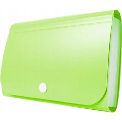 Teczka z przegródkami TETIS na zatrzask zielona 178x118x31mm BT613-Z