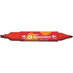 Marker TETIS do tablic suchościeralny dwustronny - czerwony KM504-C2