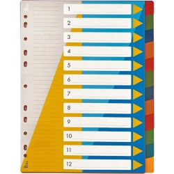 Przekładki TETIS A4 PP numeryczne 1-12 BP630-12