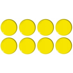 Magnesy do tablic TETIS 20mm op.8 - żółte wypukłe GM300-PY8