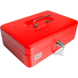 Kasetka na pieniądze TETIS metalowa 194x144x75mm - czerwona GV008-C