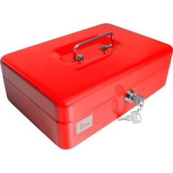 Kasetka na pieniądze TETIS metalowa 247x168x80mm - czerwona GV010-C