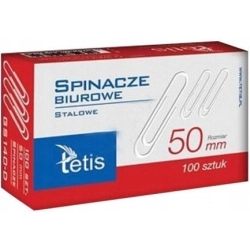 Spinacz TETIS okrągły 50mm op.100 - srebrny GS140-D