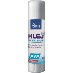 Klej w sztyfcie TETIS PVA 8g. Bezbarwny BG112-E