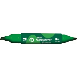 Marker TETIS dwustronny okrągły / ścięty - zielony KM502-Z2