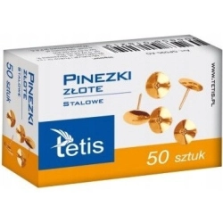 Pinezki TETIS op.50szt. GP095-AO - złote-562190