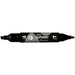 Marker TETIS Flipchart dwustronny - czarny KM503-V2