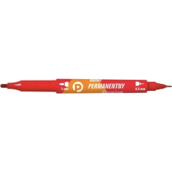 Marker TETIS dwustronny okrągły / fibrowy - czerwony KM501-C2