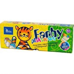 Farby plakatowe TETIS 20ml. 12 kolorów KF001-D