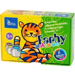 Farby plakatowe TETIS 20ml. 6 kolorów KF001-A