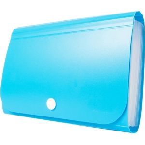 Teczka z przegródkami TETIS na zatrzask niebieska 178x118x31mm BT613-N
