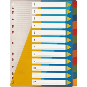 Przekładki TETIS A4 PP numeryczne 1-12 BP630-12