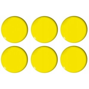 Magnesy do tablic TETIS 30mm op.6 - żółte wypukłe GM301-PY6