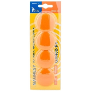 Magnesy do tablic TETIS 40mm op.4 - pomarańczowe GM402-P4-241317