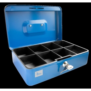 Kasetka na pieniądze TETIS metalowa 247x168x80mm - niebieska GV010-N-241331