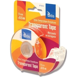Taśma biurowa TETIS z podajnikiem 19mm x 8,5m - transparentna BT100-A